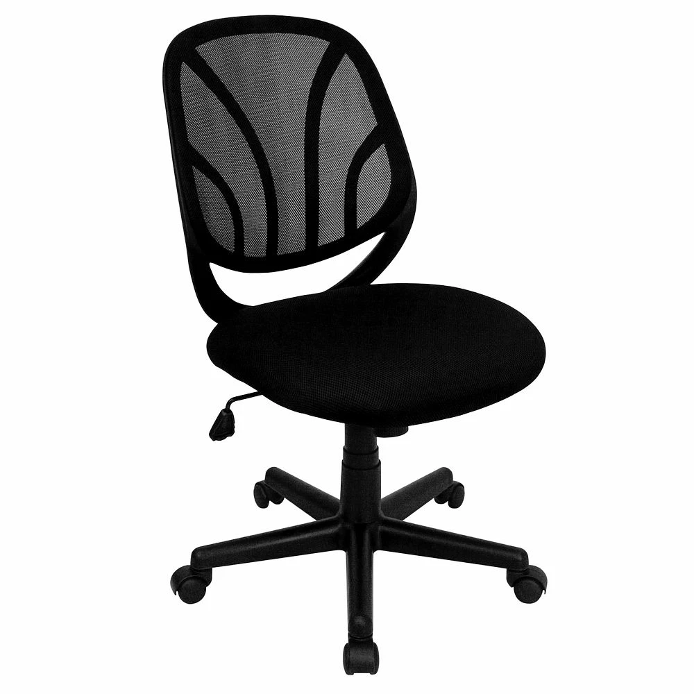 Emma+Oliver Emma And Oliver Mid-Back Black Mesh Swivel Task Office Chair With Flex Bars 3 Emma+Oliver Emma And Oliver Mid-Back Black Mesh Swivel Task Office Chair With Flex Bars