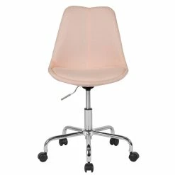 Emma+Oliver Emma And Oliver Mid-Back Brown Fabric Pneumatic Lift Task Office Chair With Chrome Base -Zuo Modern Shop 5974087 ALT3