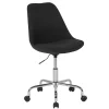 Emma+Oliver Emma And Oliver Mid-Back Brown Fabric Pneumatic Lift Task Office Chair With Chrome Base -Zuo Modern Shop 5974087 Black