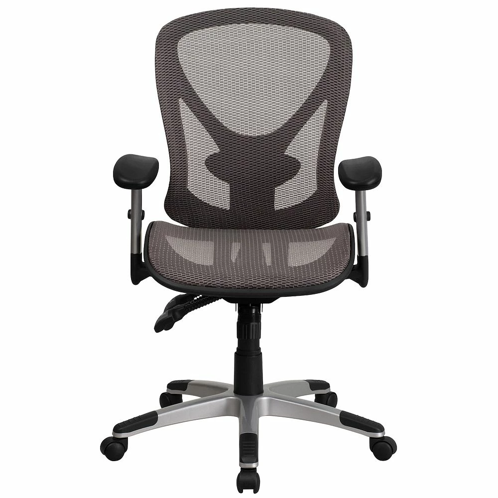 Emma+Oliver Emma And Oliver Mid-Back Transparent Gray Mesh Multifunction Ergonomic Office Chair - Arms 5 Emma+Oliver Emma And Oliver Mid-Back Transparent Gray Mesh Multifunction Ergonomic Office Chair - Arms - Image 3
