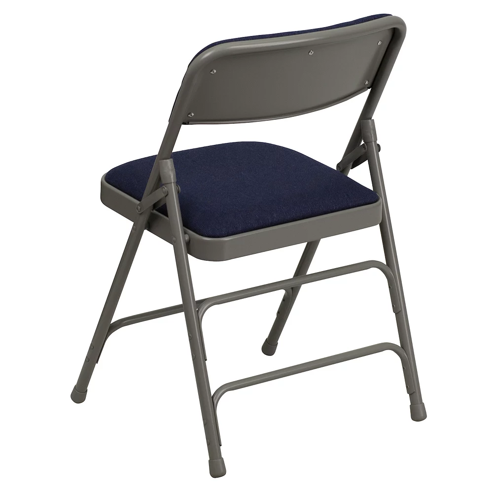 Emma+Oliver Emma And Oliver 4 Pack Curved Triple Braced Black Vinyl Metal Folding Chair 6 Emma+Oliver Emma And Oliver 4 Pack Curved Triple Braced Black Vinyl Metal Folding Chair - Image 4