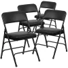 Emma+Oliver Emma And Oliver 4 Pack Curved Triple Braced Black Vinyl Metal Folding Chair 1 Emma+Oliver Emma And Oliver 4 Pack Curved Triple Braced Black Vinyl Metal Folding Chair -Zuo Modern Shop 5978198 Black Vinylblack Frame