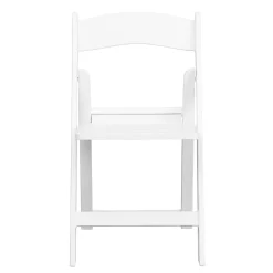 Emma+Oliver Emma And Oliver 2 Pack White Resin Slatted Party & Rental Folding Chair Indoor Outdoor -Zuo Modern Shop 5978220 ALT2