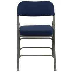Emma+Oliver Emma And Oliver 2 Pack Curved Triple Braced & Double Hinged Navy Fabric Metal Folding Chair -Zuo Modern Shop 5978224 ALT2
