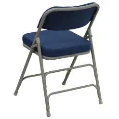 Emma+Oliver Emma And Oliver 2 Pack Curved Triple Braced & Double Hinged Navy Fabric Metal Folding Chair -Zuo Modern Shop 5978224 ALT3