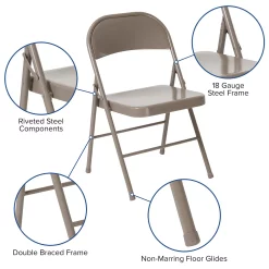 Emma+Oliver Emma And Oliver 4 Pack Double Braced Gray Metal Folding Chair 4 Emma+Oliver Emma And Oliver 4 Pack Double Braced Gray Metal Folding Chair -Zuo Modern Shop 5978258 ALT2