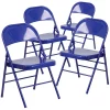 Emma+Oliver Emma And Oliver 4 Pack Colorful Tantalizing Teal Triple Braced Metal Folding Chair 2 Emma+Oliver Emma And Oliver 4 Pack Colorful Tantalizing Teal Triple Braced Metal Folding Chair -Zuo Modern Shop 5978286 Cobalt Blue