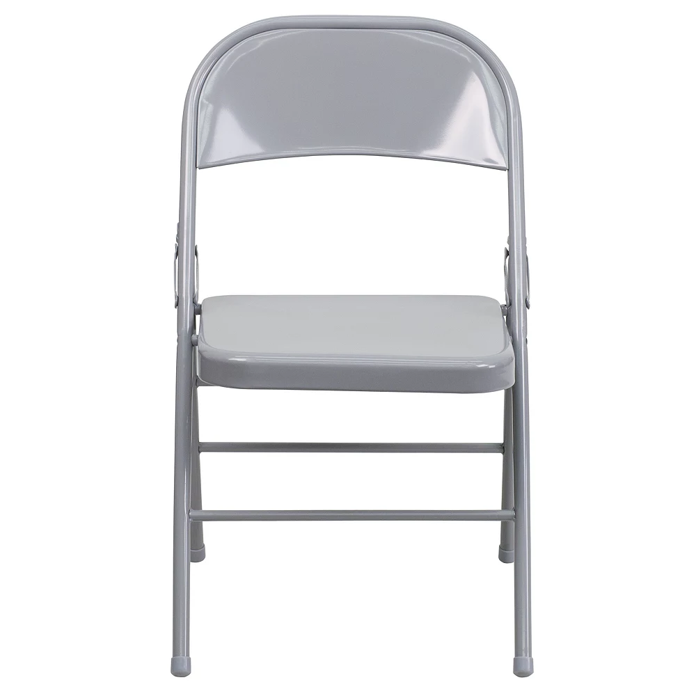 Emma+Oliver Emma And Oliver 2 Pack Triple Braced & Double Hinged Gray Metal Folding Chair 6 Emma+Oliver Emma And Oliver 2 Pack Triple Braced & Double Hinged Gray Metal Folding Chair - Image 4