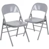 Emma+Oliver Emma And Oliver 2 Pack Triple Braced & Double Hinged Gray Metal Folding Chair 1 Emma+Oliver Emma And Oliver 2 Pack Triple Braced & Double Hinged Gray Metal Folding Chair -Zuo Modern Shop 5978303 Gray