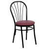 Emma+Oliver Emma And Oliver Fan Back Metal Chair - Burgundy Vinyl Seat 1 Emma+Oliver Emma And Oliver Fan Back Metal Chair - Burgundy Vinyl Seat -Zuo Modern Shop 5978381 Burgundy