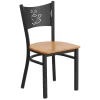 Emma+Oliver Emma And Oliver Black Coffee Back Metal Restaurant Chair - Natural Wood Seat 1 Emma+Oliver Emma And Oliver Black Coffee Back Metal Restaurant Chair - Natural Wood Seat -Zuo Modern Shop 5978400 Naturalblack