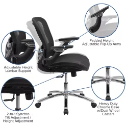 Emma+Oliver Emma And Oliver Mid-Back Transparent Black Mesh Synchro-Tilt Swivel Ergonomic Office Chair 4 Emma+Oliver Emma And Oliver Mid-Back Transparent Black Mesh Synchro-Tilt Swivel Ergonomic Office Chair -Zuo Modern Shop 5978420 ALT2