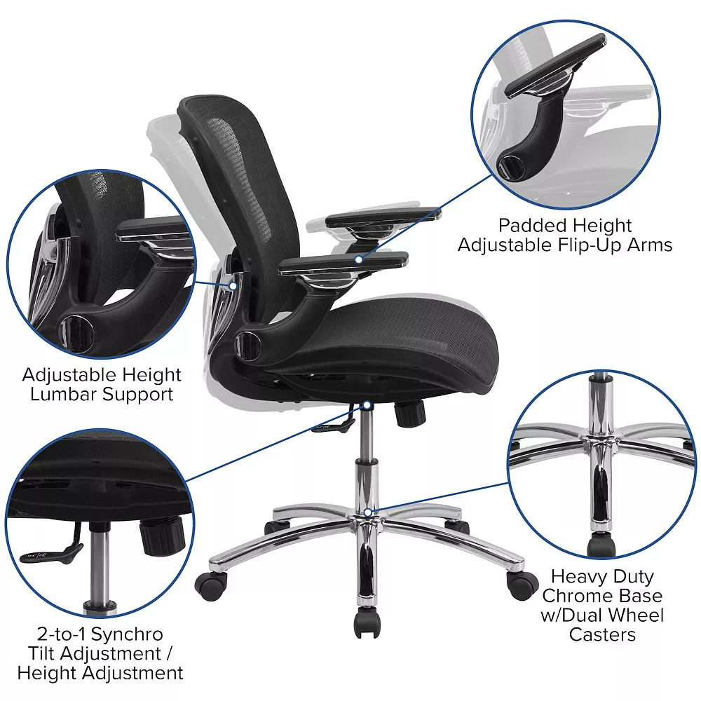 Emma and Oliver Mid-Back Transparent Black Mesh Synchro-Tilt Swivel Ergonomic Office Chair Emma+Oliver Emma And Oliver Mid-Back Transparent Black Mesh Synchro-Tilt Swivel Ergonomic Office Chair -Zuo Modern Shop 5978420 ALT2