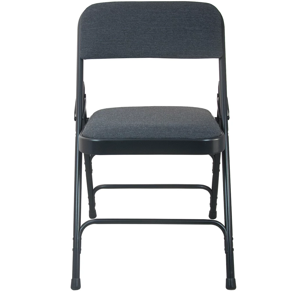 Emma+Oliver Emma And Oliver 2-Pack Black Padded Metal Folding Chair With Fabric Seat 4 Emma+Oliver Emma And Oliver 2-Pack Black Padded Metal Folding Chair With Fabric Seat - Image 2