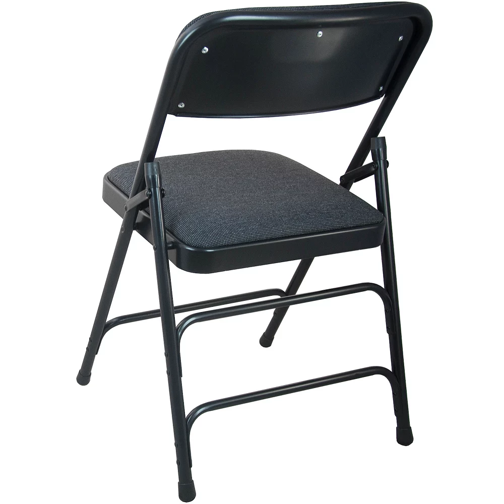 Emma+Oliver Emma And Oliver 2-Pack Black Padded Metal Folding Chair With Fabric Seat 5 Emma+Oliver Emma And Oliver 2-Pack Black Padded Metal Folding Chair With Fabric Seat - Image 3