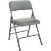 Emma+Oliver Emma And Oliver 2-Pack Black Padded Metal Folding Chair With Fabric Seat 2 Emma+Oliver Emma And Oliver 2-Pack Black Padded Metal Folding Chair With Fabric Seat -Zuo Modern Shop 5978421 Grey Fabricgrey Metal