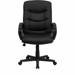 Emma+Oliver Emma And Oliver Mid-Back Black LeatherSoft Three Line Horizontal Stitch Swivel Office Chair 9 Emma+Oliver Emma And Oliver Mid-Back Black LeatherSoft Three Line Horizontal Stitch Swivel Office Chair -Zuo Modern Shop 5978478 ALT3