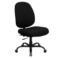 Emma+Oliver Emma And Oliver 400 Lb. Big & Tall High Back Black Fabric Adjustable Back Ergonomic Office Chair