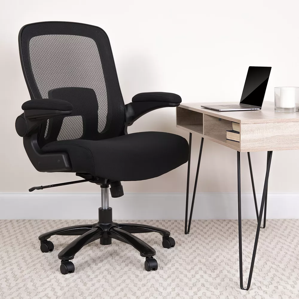 Emma+Oliver Emma And Oliver Big & Tall Black Mesh Executive Swivel Office Chair With Lumbar And Back Support 4 Emma+Oliver Emma And Oliver Big & Tall Black Mesh Executive Swivel Office Chair With Lumbar And Back Support - Image 2