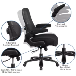 Emma+Oliver Emma And Oliver Big & Tall Black Mesh Executive Swivel Office Chair With Lumbar And Back Support 8 Emma+Oliver Emma And Oliver Big & Tall Black Mesh Executive Swivel Office Chair With Lumbar And Back Support -Zuo Modern Shop 5978619 ALT2