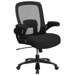 Emma+Oliver Emma And Oliver Big & Tall Black Mesh Executive Swivel Office Chair With Lumbar And Back Support