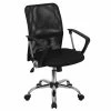 Emma+Oliver Emma And Oliver Mid-Back Black Mesh Swivel Task Office Chair With Lumbar Support Band -Zuo Modern Shop 5978621