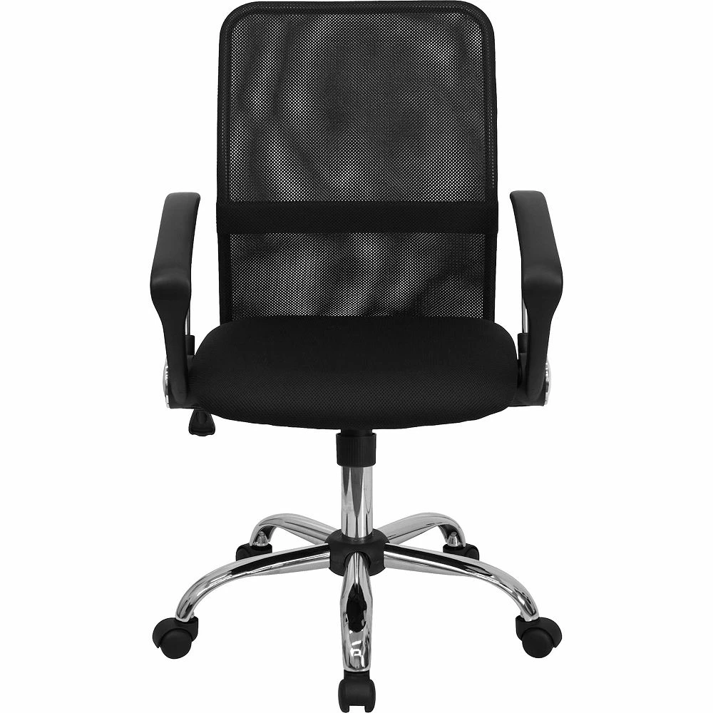 Emma+Oliver Emma And Oliver Mid-Back Black Mesh Swivel Task Office Chair With Lumbar Support Band 6 Emma+Oliver Emma And Oliver Mid-Back Black Mesh Swivel Task Office Chair With Lumbar Support Band - Image 4
