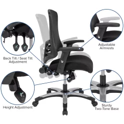 Emma+Oliver Emma And Oliver High Back Black Mesh Multifunction Ergonomic Office Chair With Molded Foam Seat -Zuo Modern Shop 5978628 ALT2