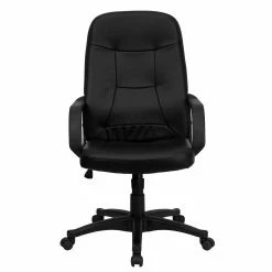 Emma+Oliver Emma And Oliver High Back Black Glove Vinyl Executive Swivel Office Chair With Arms -Zuo Modern Shop 5978681 ALT3