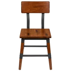 Emma+Oliver Emma And Oliver 4 Pack Commercial Grade Rustic Antique Walnut Industrial Style Wood Dining Chair 9 Emma+Oliver Emma And Oliver 4 Pack Commercial Grade Rustic Antique Walnut Industrial Style Wood Dining Chair -Zuo Modern Shop 5978691 ALT3