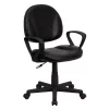 Emma+Oliver Emma And Oliver Mid-Back Black LeatherSoft Swivel Ergonomic Office Chair - Back Adjustment -Zuo Modern Shop 5978720