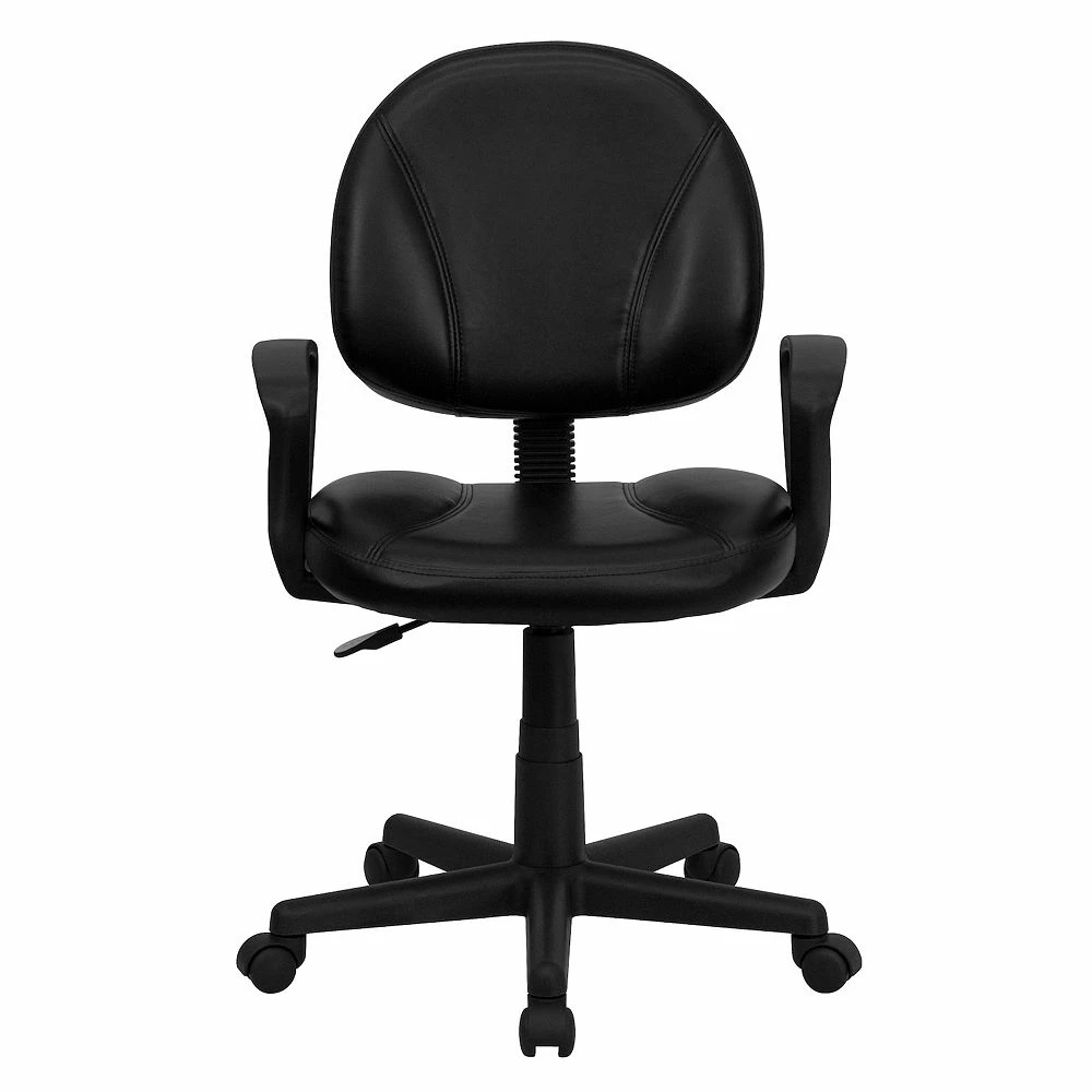 Emma+Oliver Emma And Oliver Mid-Back Black LeatherSoft Swivel Ergonomic Office Chair - Back Adjustment 6 Emma+Oliver Emma And Oliver Mid-Back Black LeatherSoft Swivel Ergonomic Office Chair - Back Adjustment - Image 4