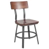 Emma+Oliver Emma And Oliver Rustic Walnut Dining Chair With Wood Back/Seat & Gray Metal Frame -Zuo Modern Shop 5978751