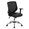 Emma+Oliver Emma And Oliver Mid-Back Black Mesh Tapered Back Swivel Task Office Chair, LeatherSoft Seat 1 Emma+Oliver Emma And Oliver Mid-Back Black Mesh Tapered Back Swivel Task Office Chair, LeatherSoft Seat -Zuo Modern Shop 5978756