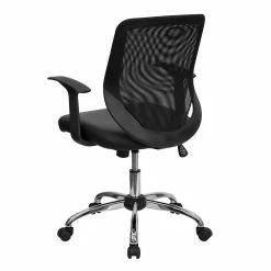 Emma+Oliver Emma And Oliver Mid-Back Black Mesh Tapered Back Swivel Task Office Chair, LeatherSoft Seat 8 Emma+Oliver Emma And Oliver Mid-Back Black Mesh Tapered Back Swivel Task Office Chair, LeatherSoft Seat -Zuo Modern Shop 5978756 ALT2