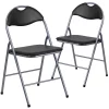 Emma+Oliver Emma And Oliver 2 Pack Black Vinyl Metal Folding Chair With Carrying Handle 2 Emma+Oliver Emma And Oliver 2 Pack Black Vinyl Metal Folding Chair With Carrying Handle -Zuo Modern Shop 5979649