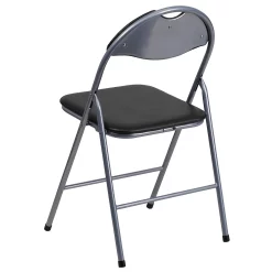 Emma+Oliver Emma And Oliver 2 Pack Black Vinyl Metal Folding Chair With Carrying Handle 9 Emma+Oliver Emma And Oliver 2 Pack Black Vinyl Metal Folding Chair With Carrying Handle -Zuo Modern Shop 5979649 ALT3