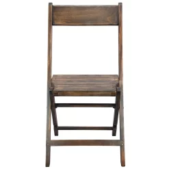 Emma+Oliver Emma And Oliver Slatted Wood Folding Wedding Chair - Event Chair - Antique Black, Set Of 4 -Zuo Modern Shop 5979701 ALT3