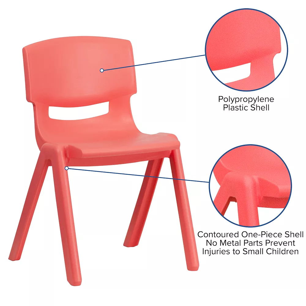 Emma+Oliver Emma And Oliver 2 Pack Natural Plastic Stack School Chair With 13.25"H Seat, K-2 School Chair 5 Emma+Oliver Emma And Oliver 2 Pack Natural Plastic Stack School Chair With 13.25"H Seat, K-2 School Chair - Image 3