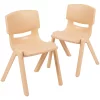 Emma+Oliver Emma And Oliver 2 Pack Natural Plastic Stack School Chair With 13.25"H Seat, K-2 School Chair 1 Emma+Oliver Emma And Oliver 2 Pack Natural Plastic Stack School Chair With 13.25"H Seat, K-2 School Chair -Zuo Modern Shop 5985671 Natural