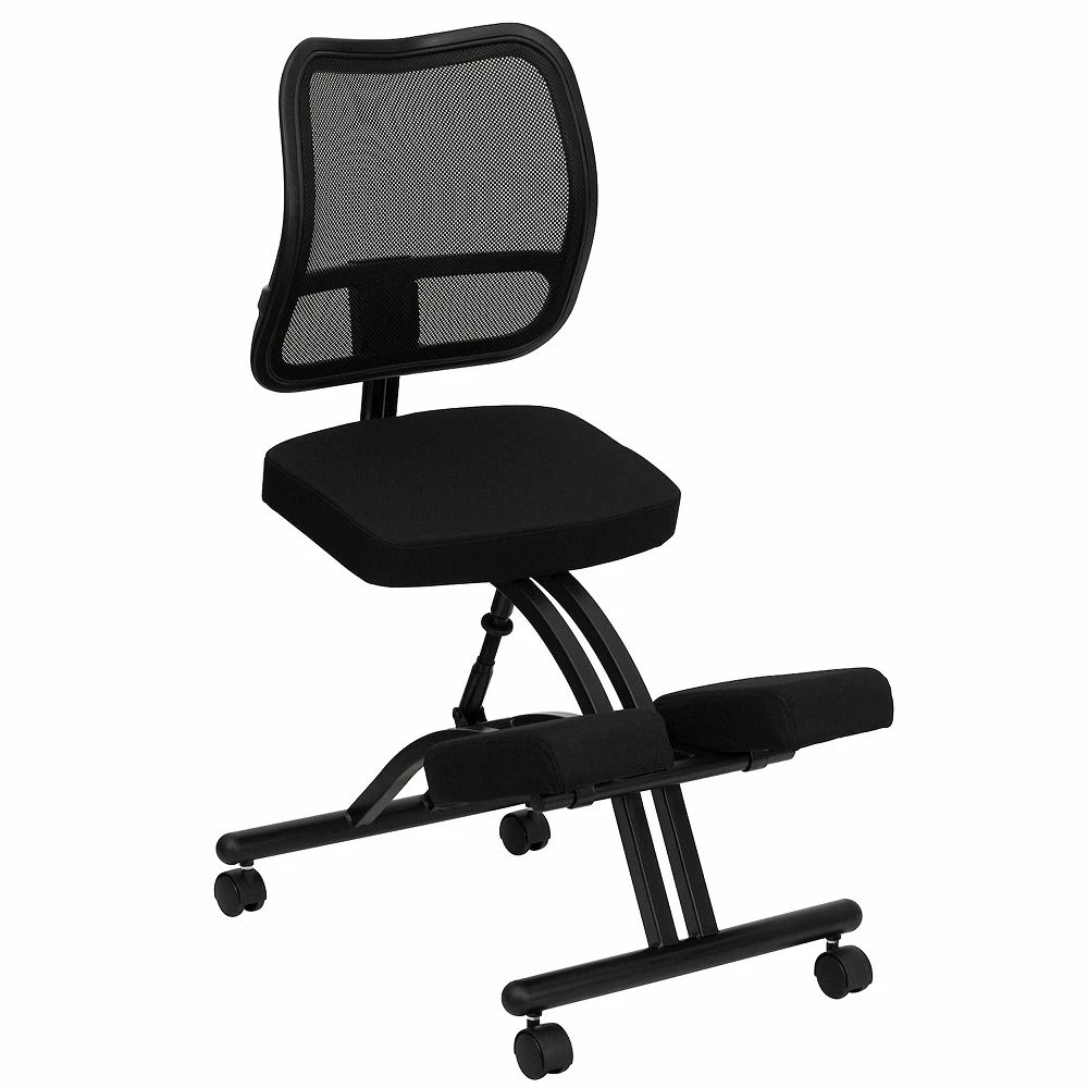 Emma+Oliver Emma And Oliver Mobile Ergonomic Kneeling Office Chair With Black Mesh Back 3 Emma+Oliver Emma And Oliver Mobile Ergonomic Kneeling Office Chair With Black Mesh Back
