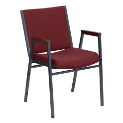Emma+Oliver Emma And Oliver Heavy Duty Burgundy Patterned Fabric Stack Chair With Arms