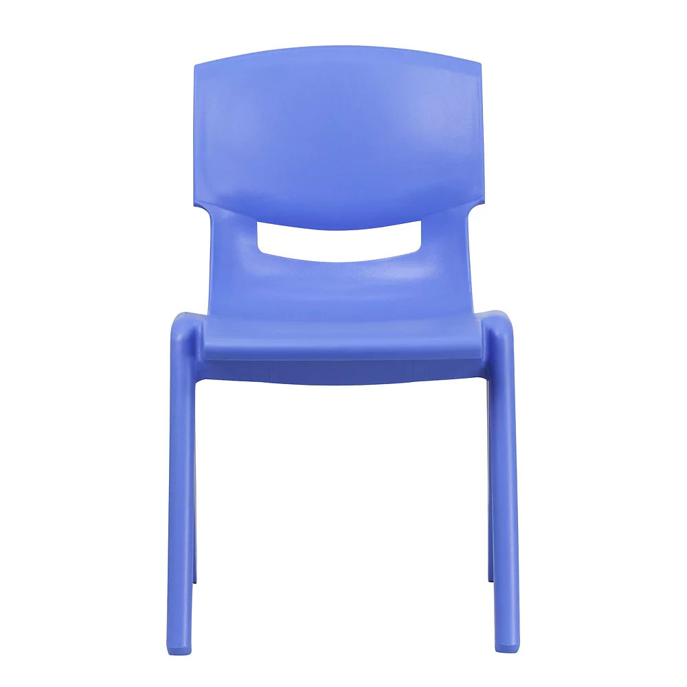 Emma+Oliver Emma And Oliver 4 Pack Blue Plastic Stack School Chair With 15.5"H Seat, 3rd-7th School Chair 6 Emma+Oliver Emma And Oliver 4 Pack Blue Plastic Stack School Chair With 15.5"H Seat, 3rd-7th School Chair - Image 4