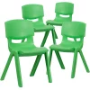 Emma+Oliver Emma And Oliver 4 Pack Blue Plastic Stack School Chair With 15.5"H Seat, 3rd-7th School Chair 2 Emma+Oliver Emma And Oliver 4 Pack Blue Plastic Stack School Chair With 15.5"H Seat, 3rd-7th School Chair -Zuo Modern Shop 5985693 Green
