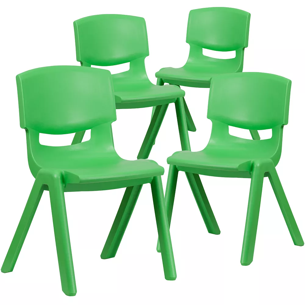 Emma+Oliver Emma And Oliver 4 Pack Blue Plastic Stack School Chair With 15.5"H Seat, 3rd-7th School Chair 3 Emma+Oliver Emma And Oliver 4 Pack Blue Plastic Stack School Chair With 15.5"H Seat, 3rd-7th School Chair