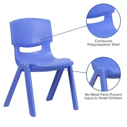 Emma+Oliver Emma And Oliver 2 Pack Red Plastic Stackable School Chair With 15.5"H Seat -Zuo Modern Shop 5985696 ALT2