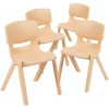 Emma+Oliver Emma And Oliver 4 Pack Green Plastic Stack School Chair With 13.25"H Seat, K-2 School Chair 1 Emma+Oliver Emma And Oliver 4 Pack Green Plastic Stack School Chair With 13.25"H Seat, K-2 School Chair -Zuo Modern Shop 5985698 Natural