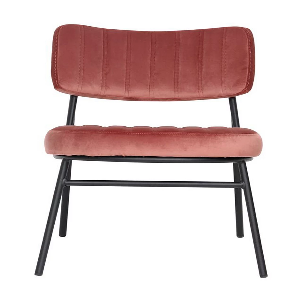 LeisureMod Marilane Velvet Accent Chair With Metal Frame - Royal Rose 4 LeisureMod Marilane Velvet Accent Chair With Metal Frame - Royal Rose - Image 2