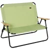 Outsunny Portable Folding Double Camping Chair Cup Holder, Loveseat For 2 Person, Outdoor Chair With Wood Armrest Beach Travel, Green -Zuo Modern Shop 6013863 Green