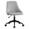 Vinsetto Mid Back Office Chair Velvet Fabric Swivel Scallop Shape Computer Desk Chair For Home Office Or Bedroom Grey -Zuo Modern Shop 6031110 Grey